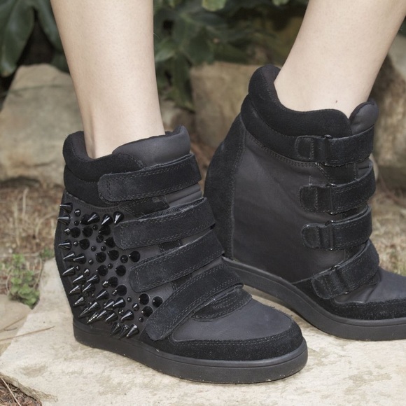 spiked wedge sneakers